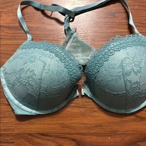 Victoria's Secret Blue Push-Up Bra with Textured Design